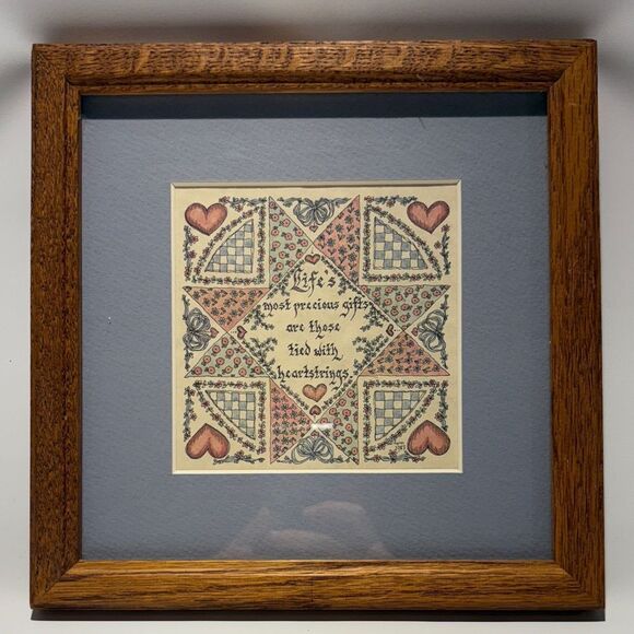 Framed Heart and Quilt Pattern Art - Picture 3 of 6